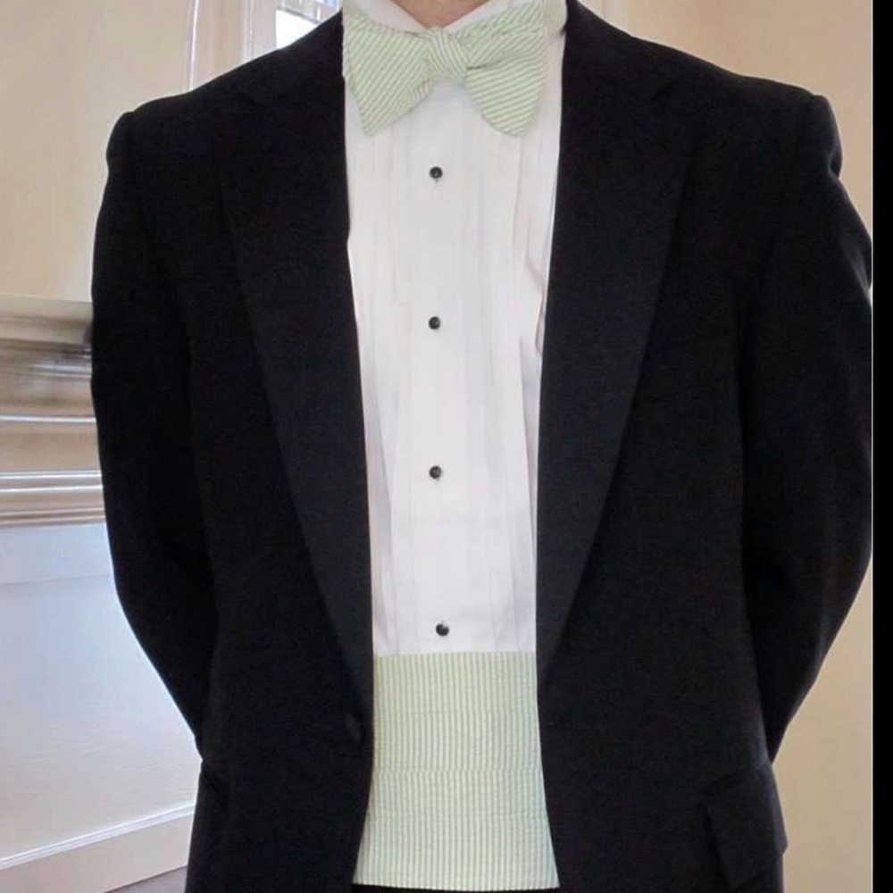 Just Madras Green Seersucker Cumberbund